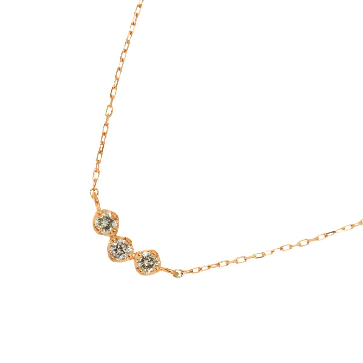 ダイヤ K18 PG ネックレス 39.5cm ピンクゴールド 750 Diamond Necklace 90298598