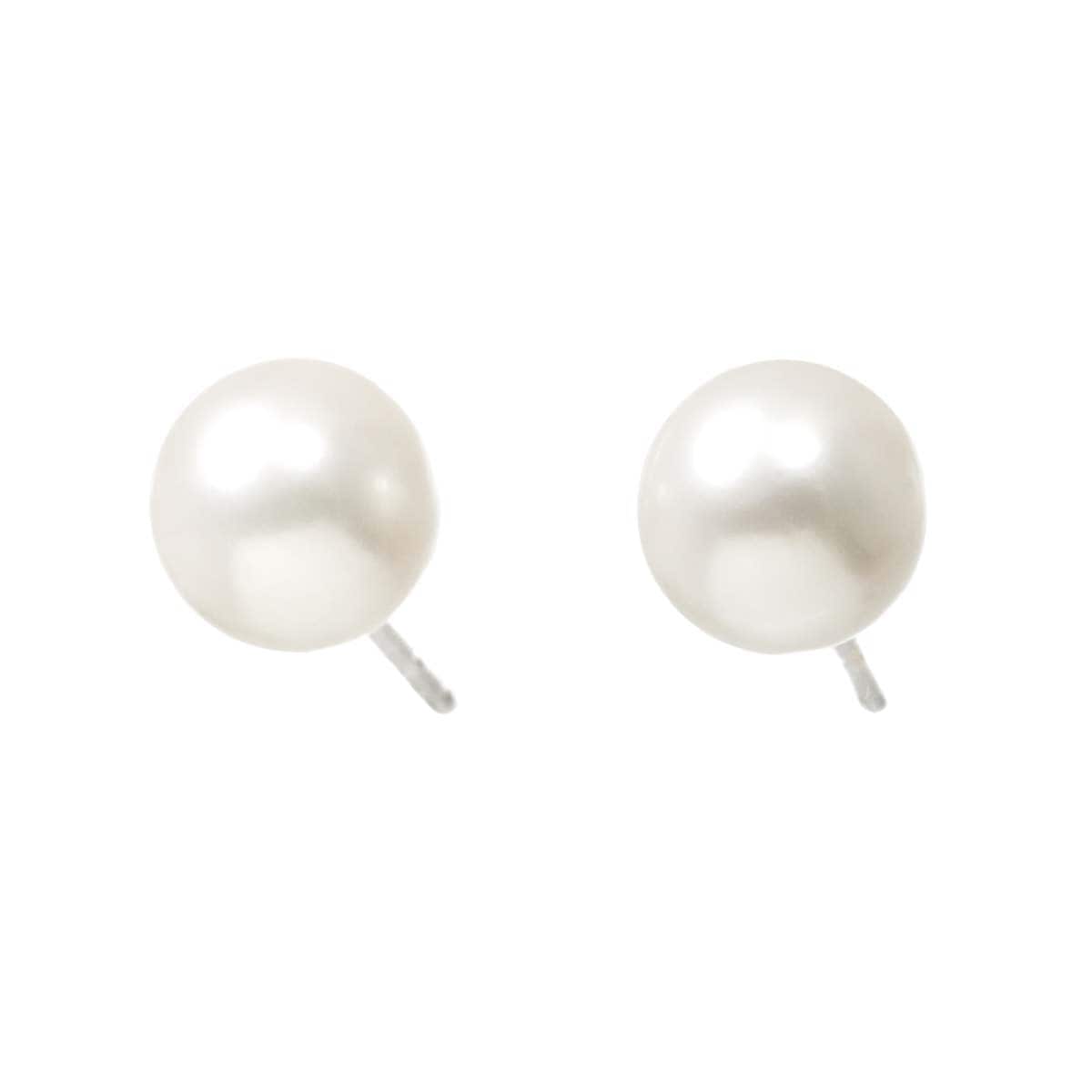 MIKIMOTO アコヤ真珠 7.5-7.4mm ピアス K18 WG ホワイトゴールド 750 パール Akoya Pearl Earrings Pierced ミキモト 90293064