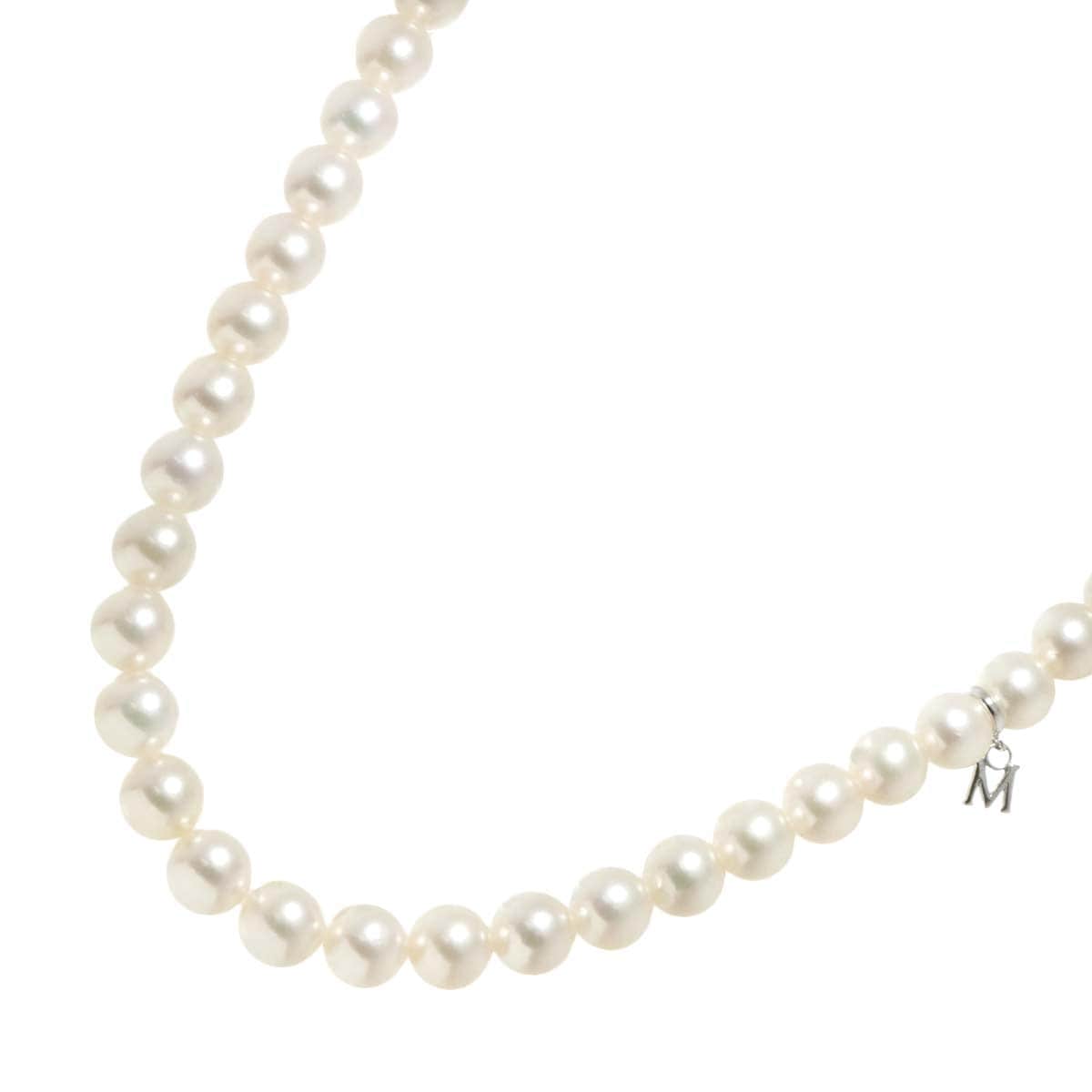 MIKIMOTO アコヤ真珠 7.4-6.9mm ネックレス 40cm SV シルバー パール Akoya Pearl Necklace ミキモト 90293411