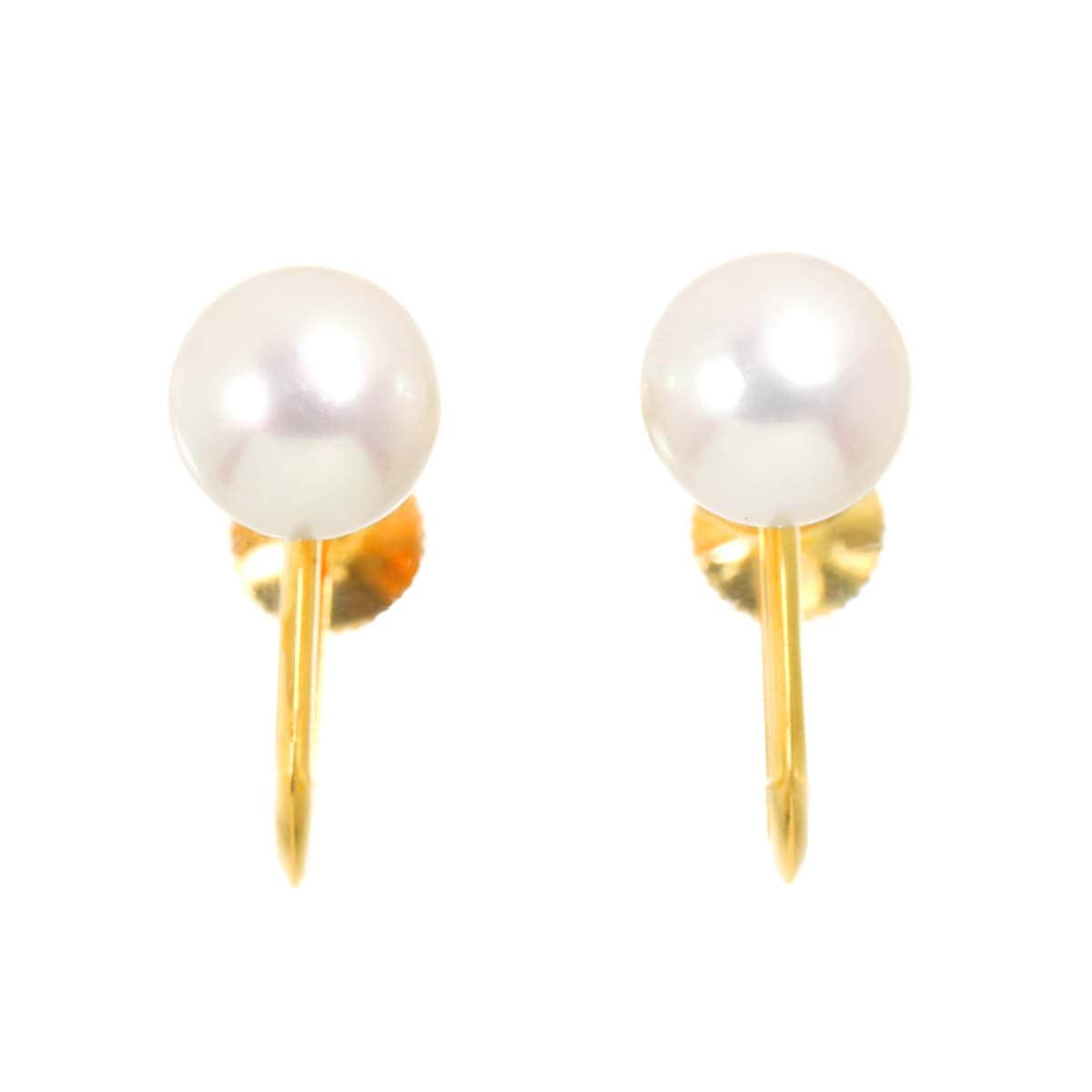 TASAKI アコヤ真珠 6.6mm イヤリング K14 YG イエローゴールド 585 パール 田崎真珠 Akoya Pearl Earrings タサキ 90293847