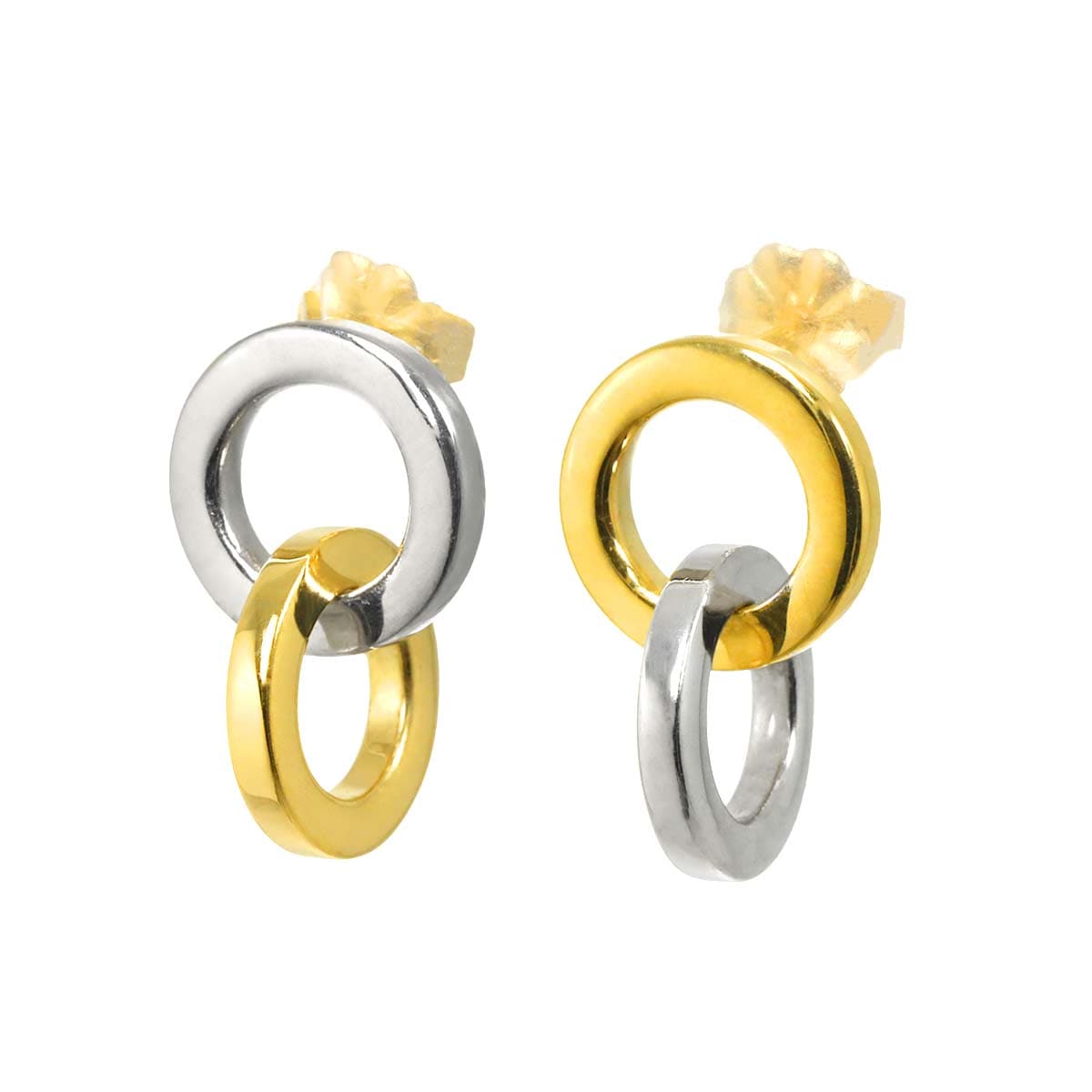TIFFANY&CO. ダブルサークル ピアス YG SV イエローゴールド シルバー 750 925 Earrings Pierced ティファニー 90294774