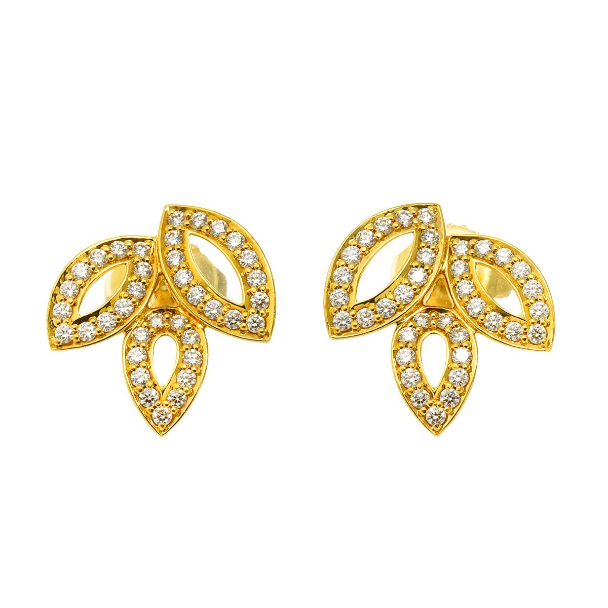 HARRY WINSTON リリークラスター ミニ ダイヤ ピアス K18 YG イエローゴールド 750 Lily cluster【証明書付き】ハリー ウィンストン 90296929