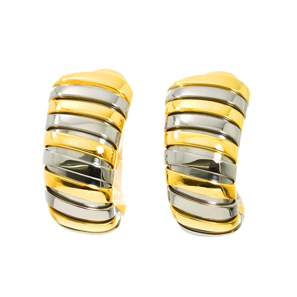 BVLGARI トゥボガス イヤリング K18 YG イエローゴールド 750 SS Earrings Clip on ブルガリ 90297351