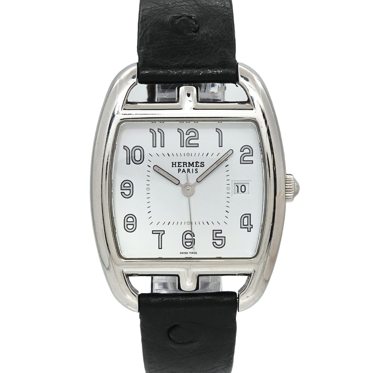 HERMES ケープコッド トノー CT1 710 ボーイズ 腕時計 デイト ホワイト クォーツ ウォッチ Cape cod エルメス 90299873
