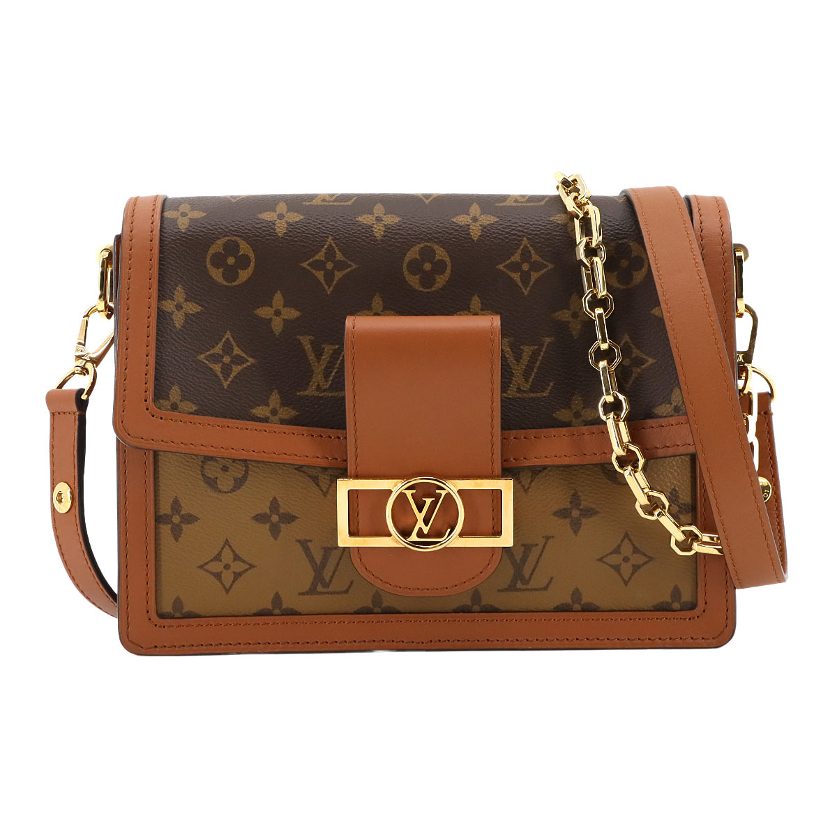 LOUIS VUITTON モノグラム リバース ドーフィーヌ MM ショルダー バッグ ブラウン M45958 Dauphine MM ルイ ヴィトン 90299139