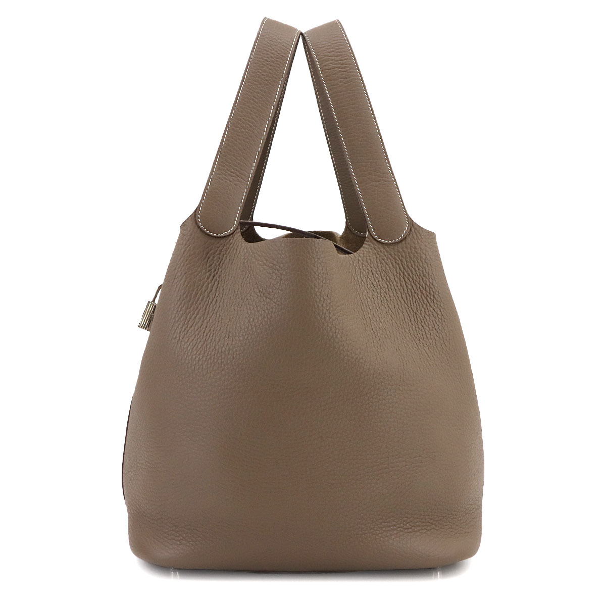 HERMES ピコタンロック GM ハンド バッグ トリヨンクレマンス エトゥープ U刻印 シルバー 金具 Picotin Lock エルメス 90299555