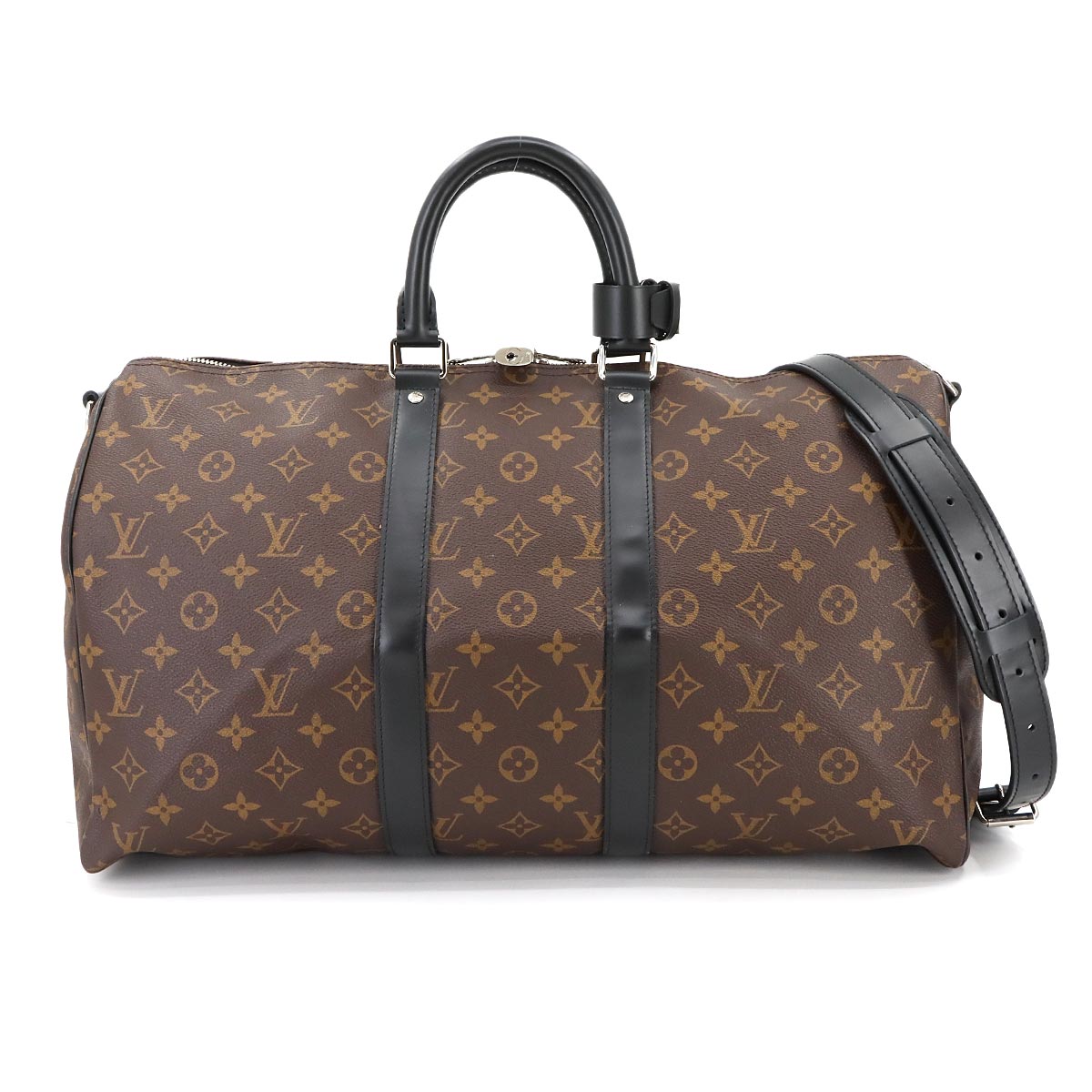LOUIS VUITTON モノグラム マカサー キーポル バンドリエール 45 2way ボストン ショルダー バッグ ブラウン ブラック M56711 RFID Keepall Bandouliere ルイ ヴィトン 90299584