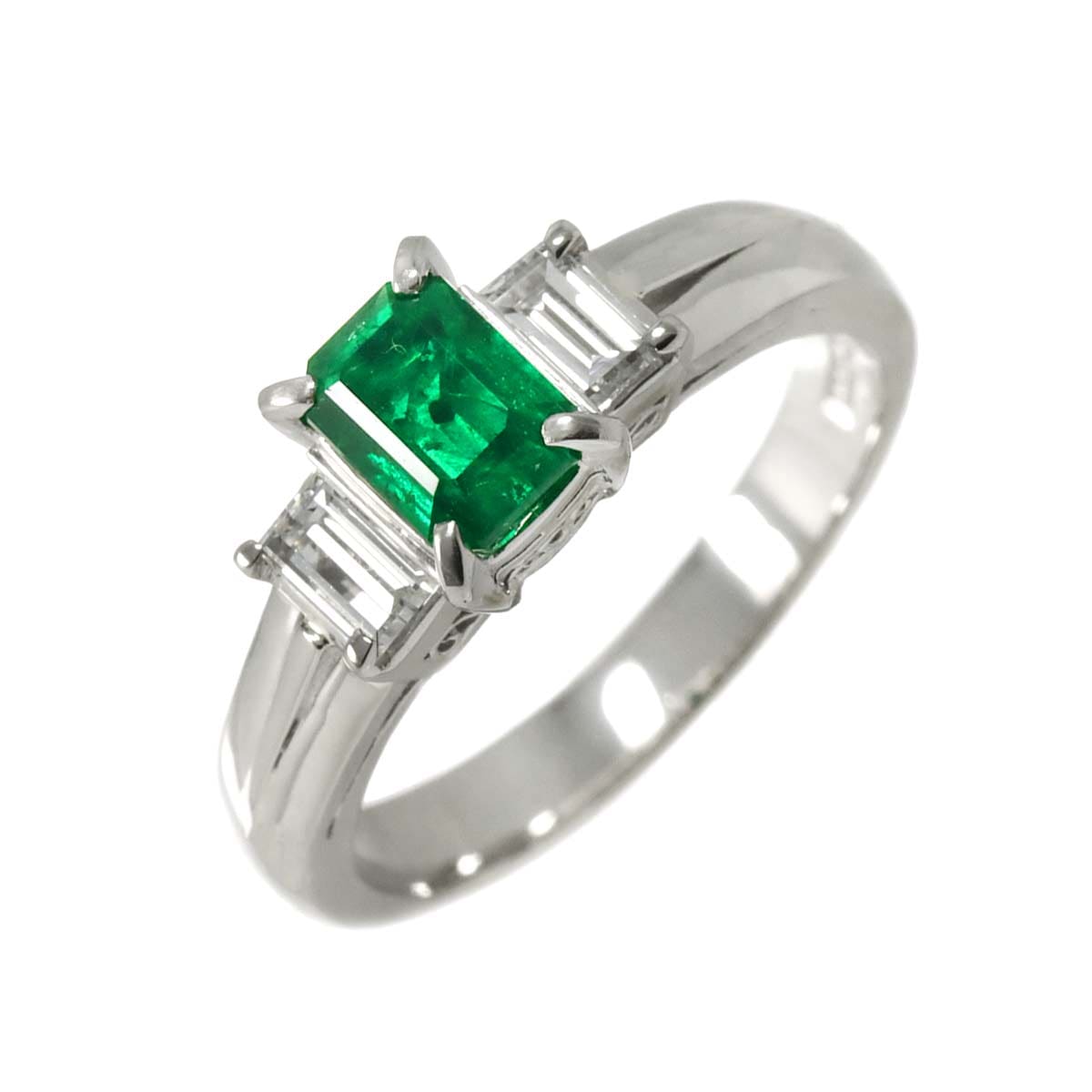 リング 12.5号 エメラルド 0.80ct ダイヤ 0.37ct Pt プラチナ 指輪 Emerald Ring 90298972