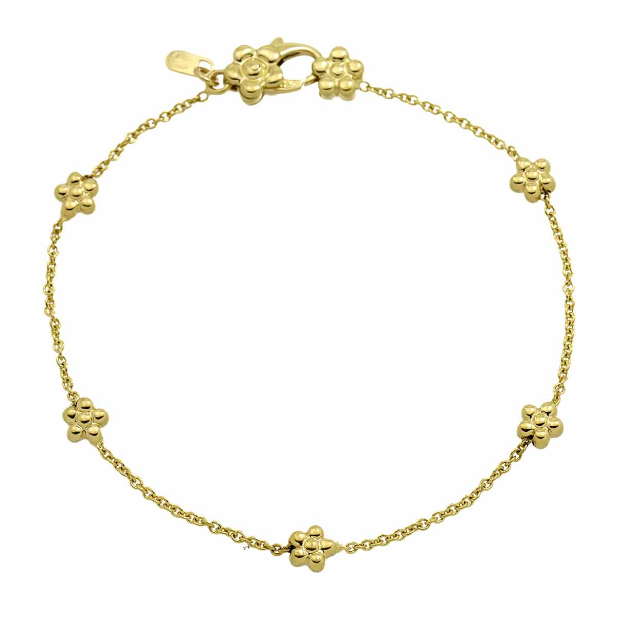 Ponte Vecchio ブレスレット 17.5cm K18 YG イエローゴールド 750 フラワー 花 Bracelet ポンテヴェキオ 90295154