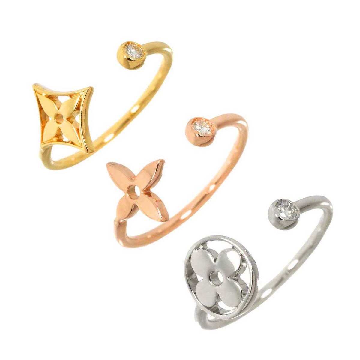 LOUIS VUITTON バーグ モノグラム イディール #52 リング ダイヤ K18 YG WG PG 750 指輪 Berg Monogram Ring ルイ ヴィトン 90297270