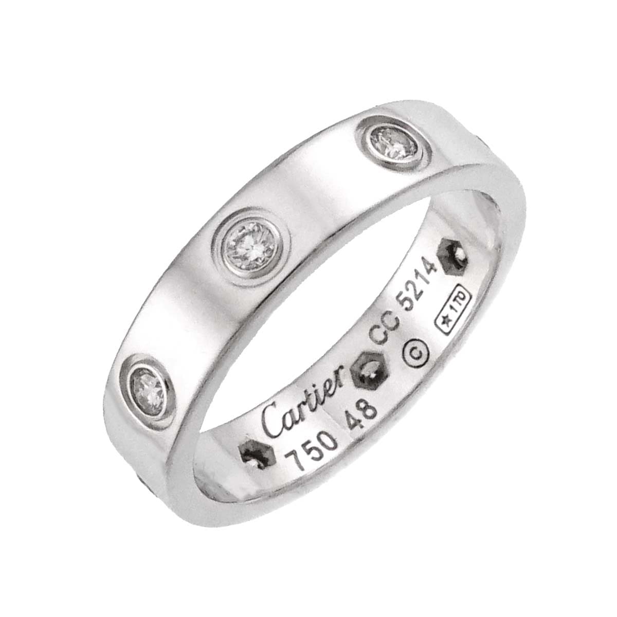 Cartier ミニラブ #48 リング フル ダイヤ  K18 WG ホワイトゴールド 750 指輪 Mini Love Ring カルティエ 90297304