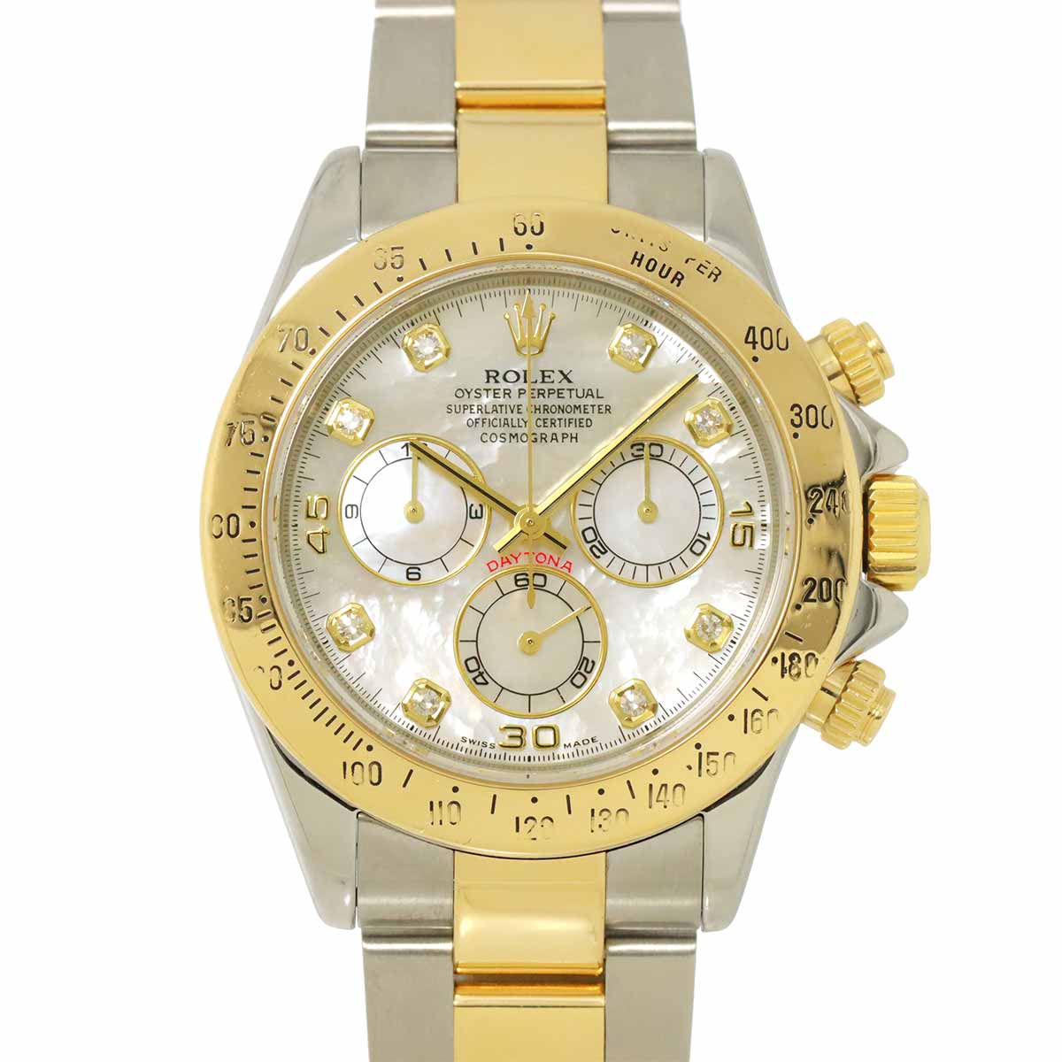 ROLEX デイトナ コンビ 116523NG Y番 クロノグラフ メンズ 腕時計 8P ダイヤ ホワイトシェル K18YG 自動巻き Daytona ロレックス 90291965