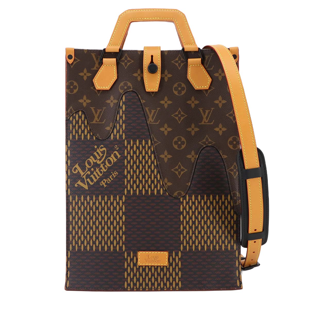 LOUIS VUITTON ダミエ ジャイアント モノグラム 2way ミニ トート ショルダー バッグ NIGO コラボ エベヌ N40355 Giant Damier Mini Tote ルイ ヴィトン 90299542