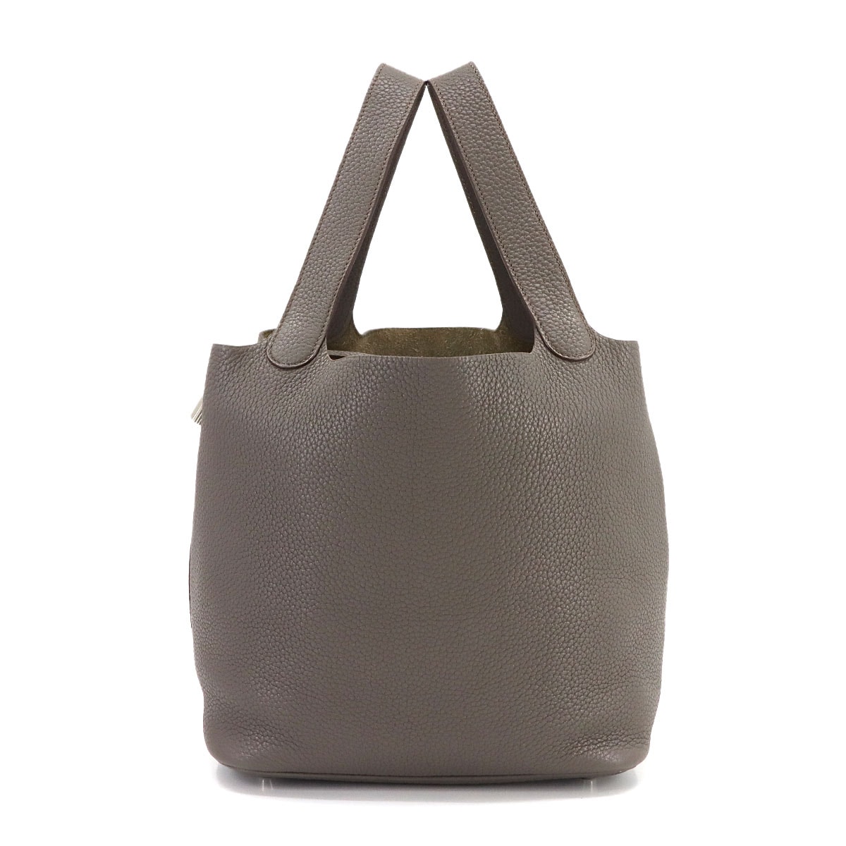 HERMES ピコタンロック MM ハンド バッグ トリヨンクレマンス エタン □P刻印 シルバー 金具 Picotin Lock エルメス 90299556