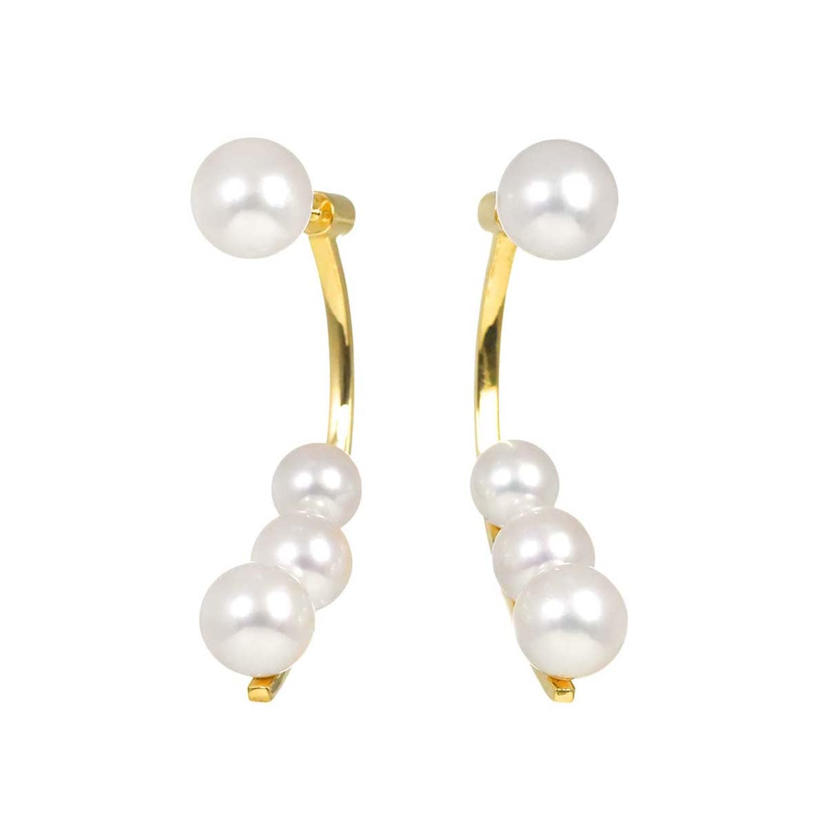 アコヤ真珠 6.0mm-7.9mm K18 YG ピアス イエローゴールド 750 パール Pearl Earrings Pierced 90298422