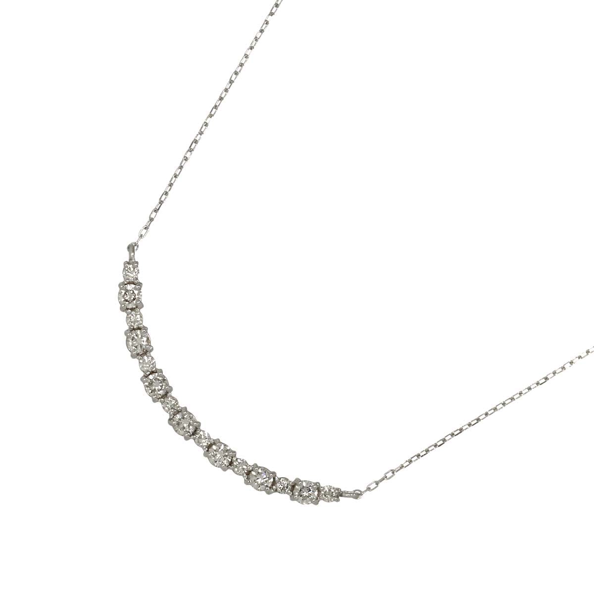 ダイヤ 0.50ct ネックレス 43cm K18 WG ホワイトゴールド 750 Diamond Necklace 90300439