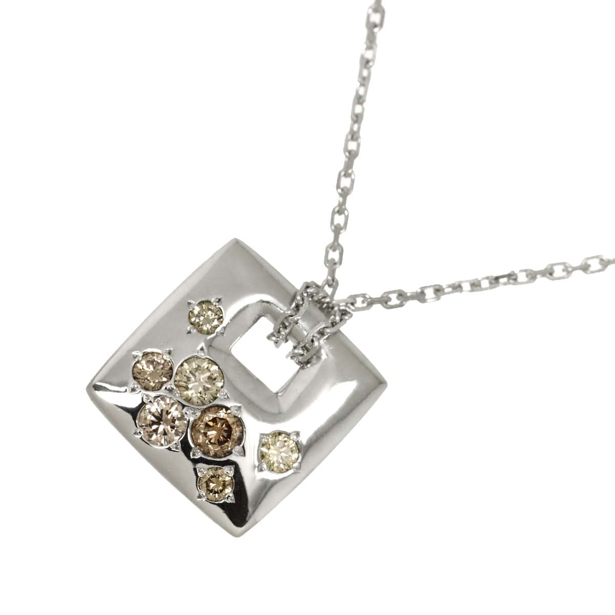 KASHIKEY メランジェ ブラウンダイヤ 0.40ct ネックレス 40cm K18 WG ホワイトゴールド 750 Necklace カシケイ 90296615