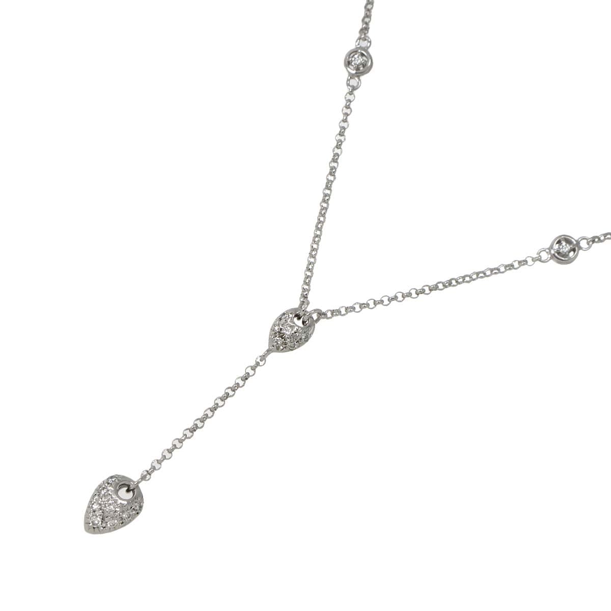 TASAKI ダイヤ 0.25ct ネックレス 43cm K18 WG Pt ホワイトゴールド 750 田崎真珠 Necklace タサキ 90297291