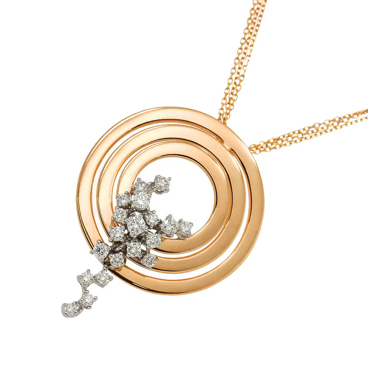 DAMIANI ソフィアローレン ダイヤ ネックレス 50cm K18 WG PG ホワイト ピンクゴールド 750 Necklace ダミアーニ 90297316