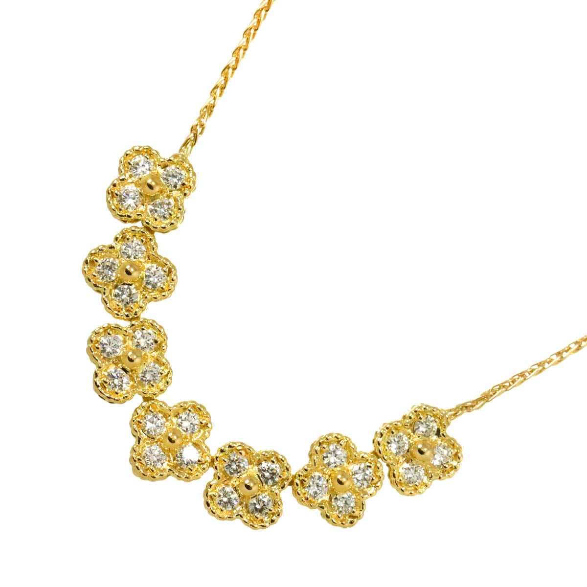 Van Cleef Arpels アルハンブラ ダイヤ 1.51ct ネックレス 40cm K18 YG 750 Necklace ヴァンクリーフ & アーペル 90299179