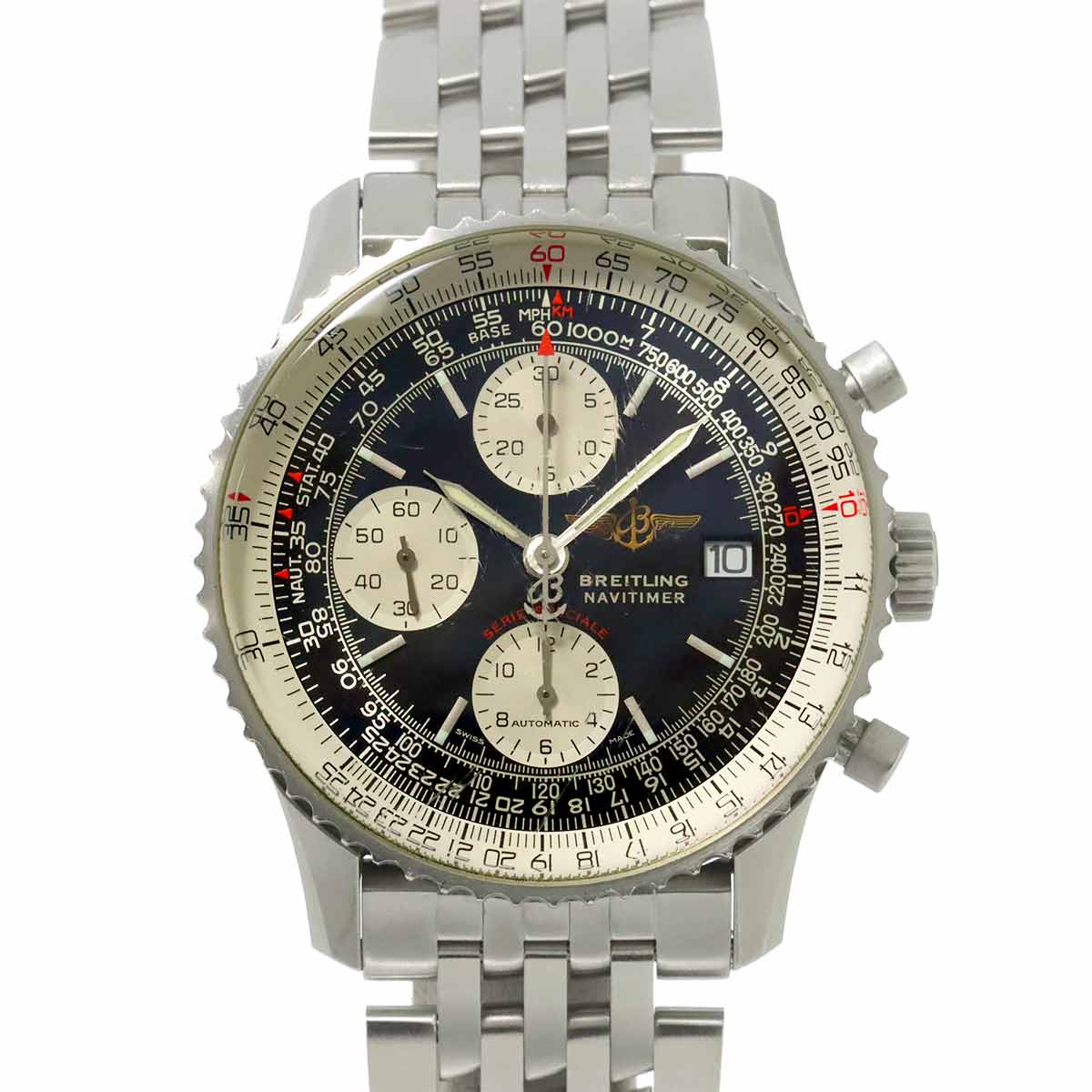 BREITLING ナビタイマー ファイターズ A13330 クロノグラフ メンズ 腕時計 デイト ブラック オートマ 自動巻き ウォッチ Navitimer ブライトリング 90300099