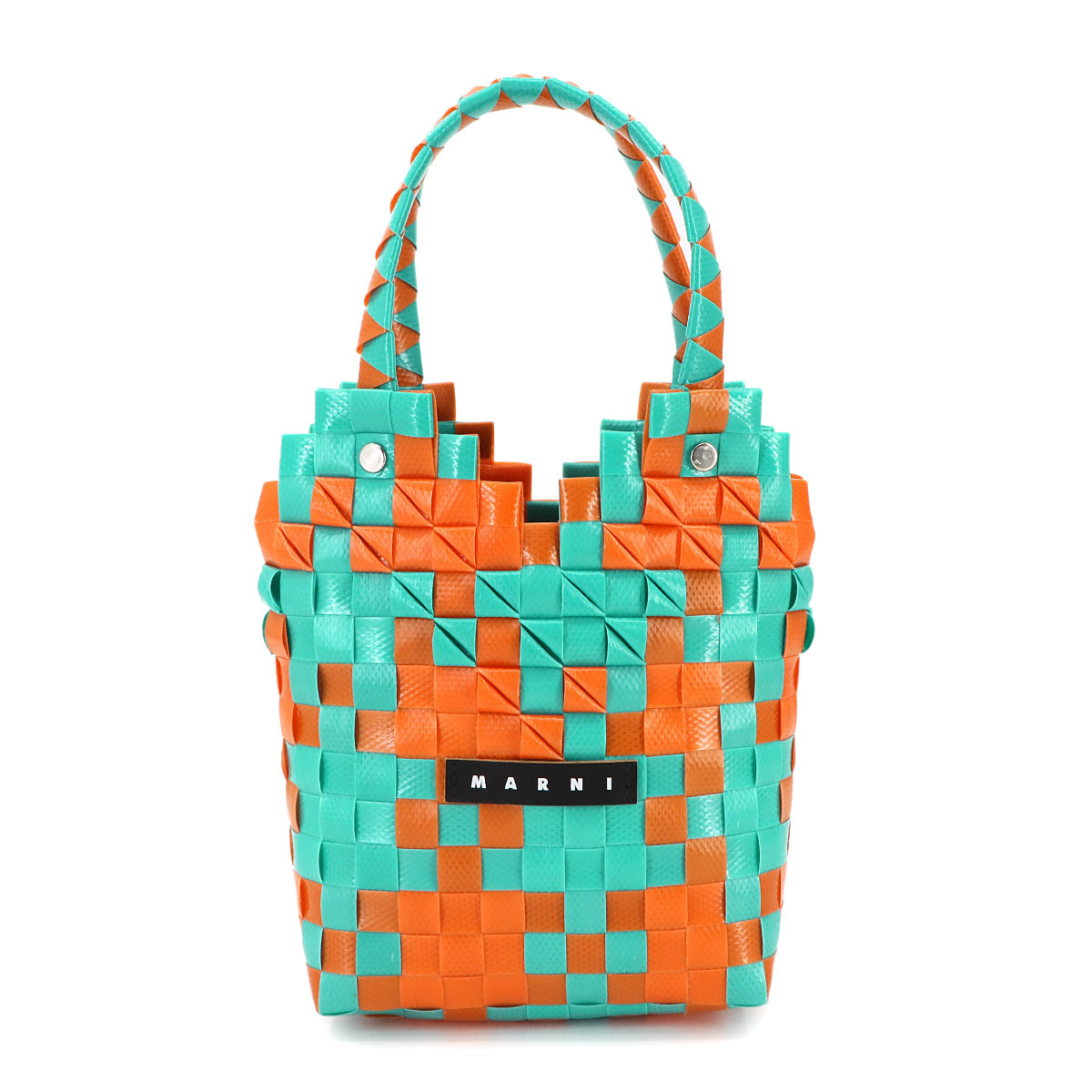 MARNI キッズ バスケット ハンド カゴ バッグ ポリプロピレン グリーン オレンジ M00637 M00IW Kids Basket Bag マルニ 90297703