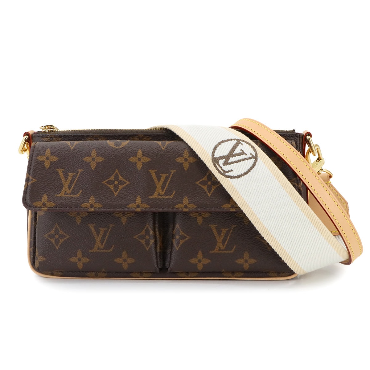 LOUIS VUITTON モノグラム ヴィヴァシテ ショルダー バッグ ブラウン M46999 ゴールド 金具 RFID Viva Cite ルイ ヴィトン 90299576