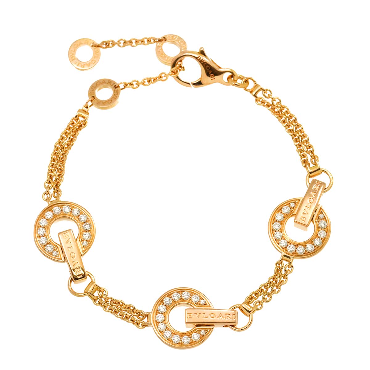 BVLGARI ブルガリ ブルガリダイヤ ブレスレット #SM 17cm K18 PG ピンクゴールド 750 Bracelet【証明書付き】 ブルガリ 90294041