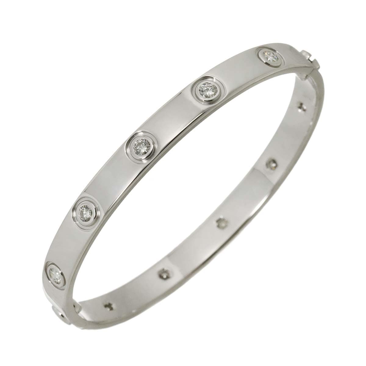 Cartier ラブブレス フル ダイヤ 10P #16 K18 WG ホワイトゴールド 750 ブレスレット バングル Love Bracelet カルティエ 90296418