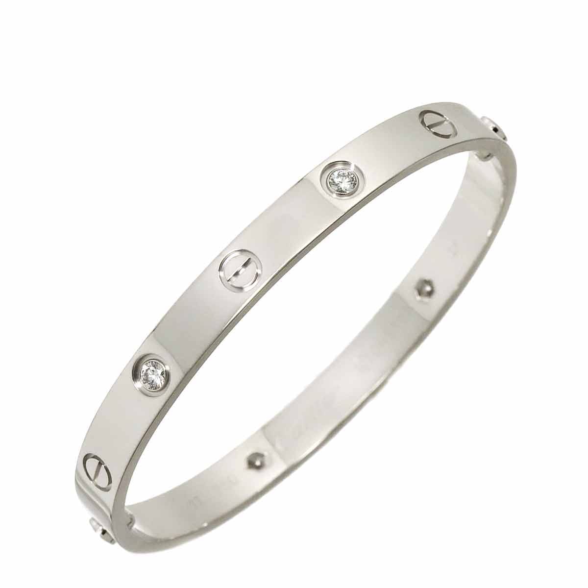 破格！！　正規品 カルティエ ラブブレス 10Pダイヤ 750 ホワイトゴールド Brand Jewelry,アイテム,ブレスレット,素材,ホワイトゴールド | 中古