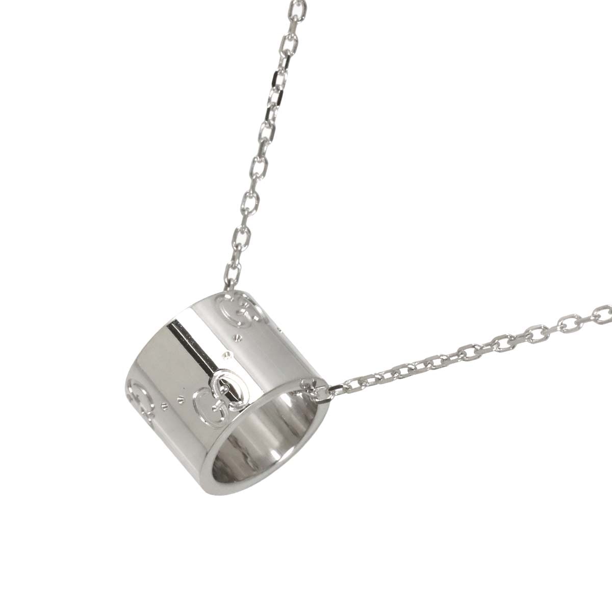 GUCCI アイコン ネックレス 40cm K18 WG ホワイトゴールド 750  Necklace グッチ 90297354