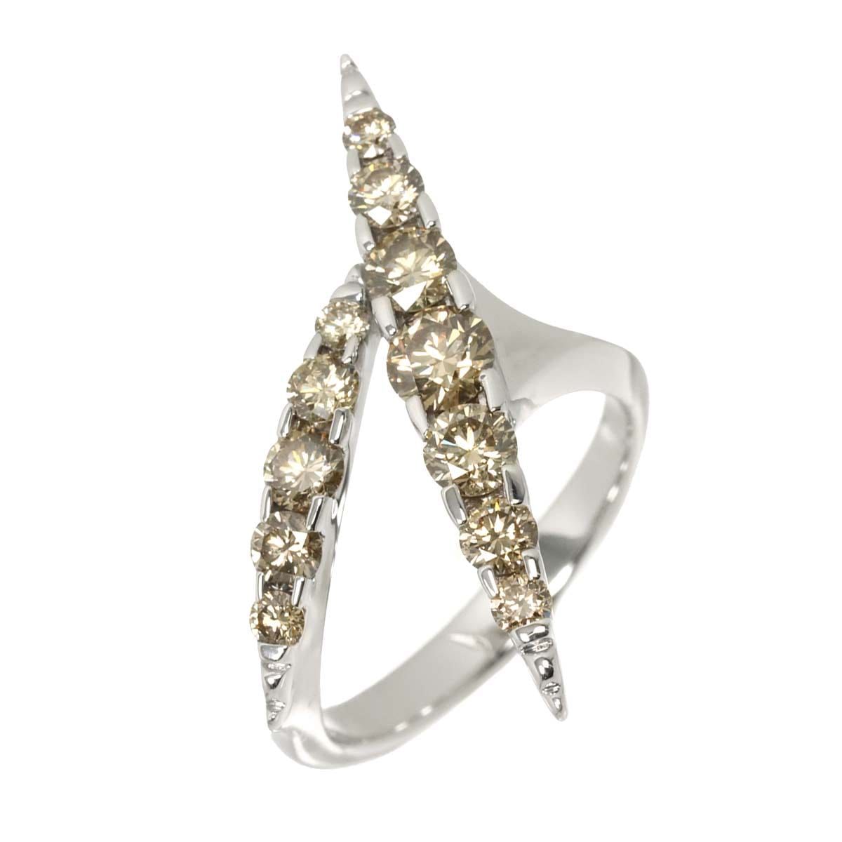 KASHIKEY 12.5号 リング ブラウンダイヤ 1.20ct K18 WG ホワイトゴールド 750 Diamond Ring カシケイ 90298289