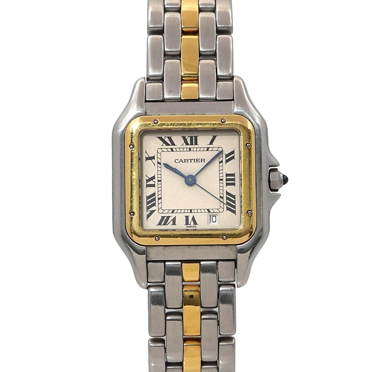 Cartier パンテールMM 1ロウ デイト コンビ W25028B5 ボーイズ 腕時計 デイト アイボリー YG イエローゴールド クォーツ Panthere カルティエ 90272136