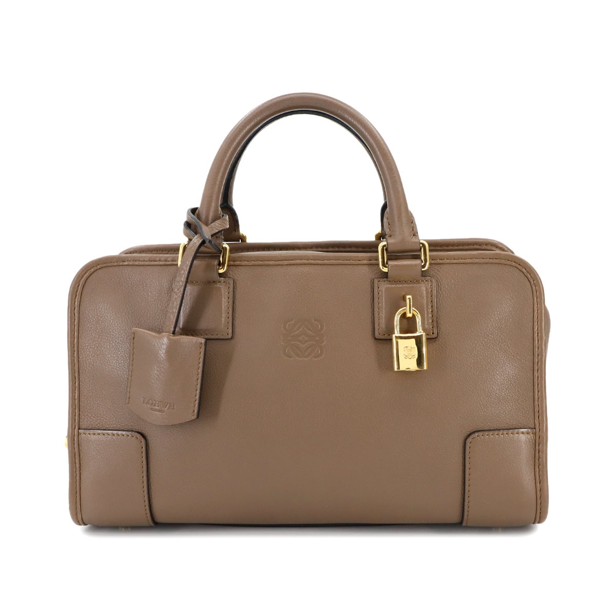 LOEWE アマソナ 28 ハンド バッグ レザー ブラウン 352.79.A03 ゴールド 金具 Amazona 28 ロエベ 90297036