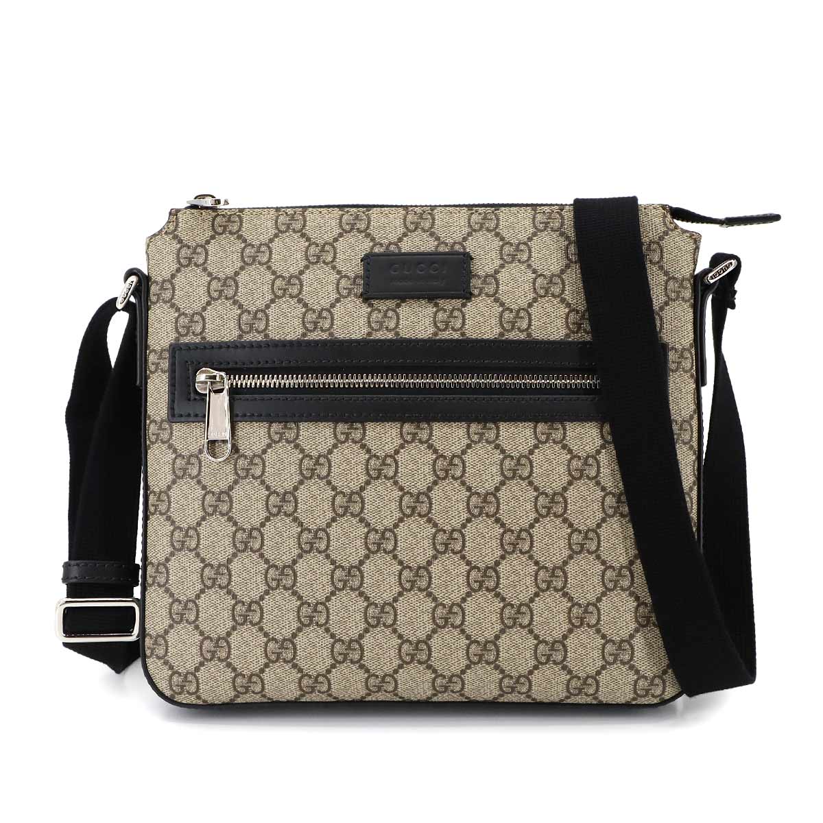 GUCCI GGスプリーム メッセンジャー ショルダー バッグ ベージュ ブラック 779865 GG Supreme Messenger Bag グッチ 90299375