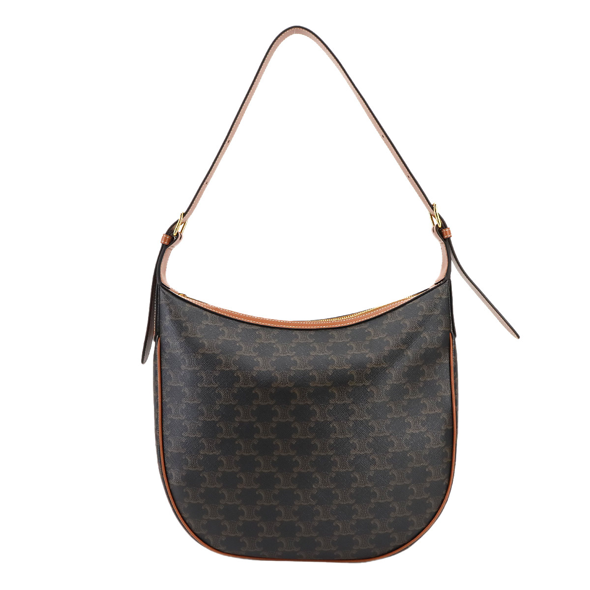 CELINE トリオンフ エロイズ ショルダー バッグ レザー タン 114712 ゴールド 金具 Heloise Shoulder Bag セリーヌ 90299476