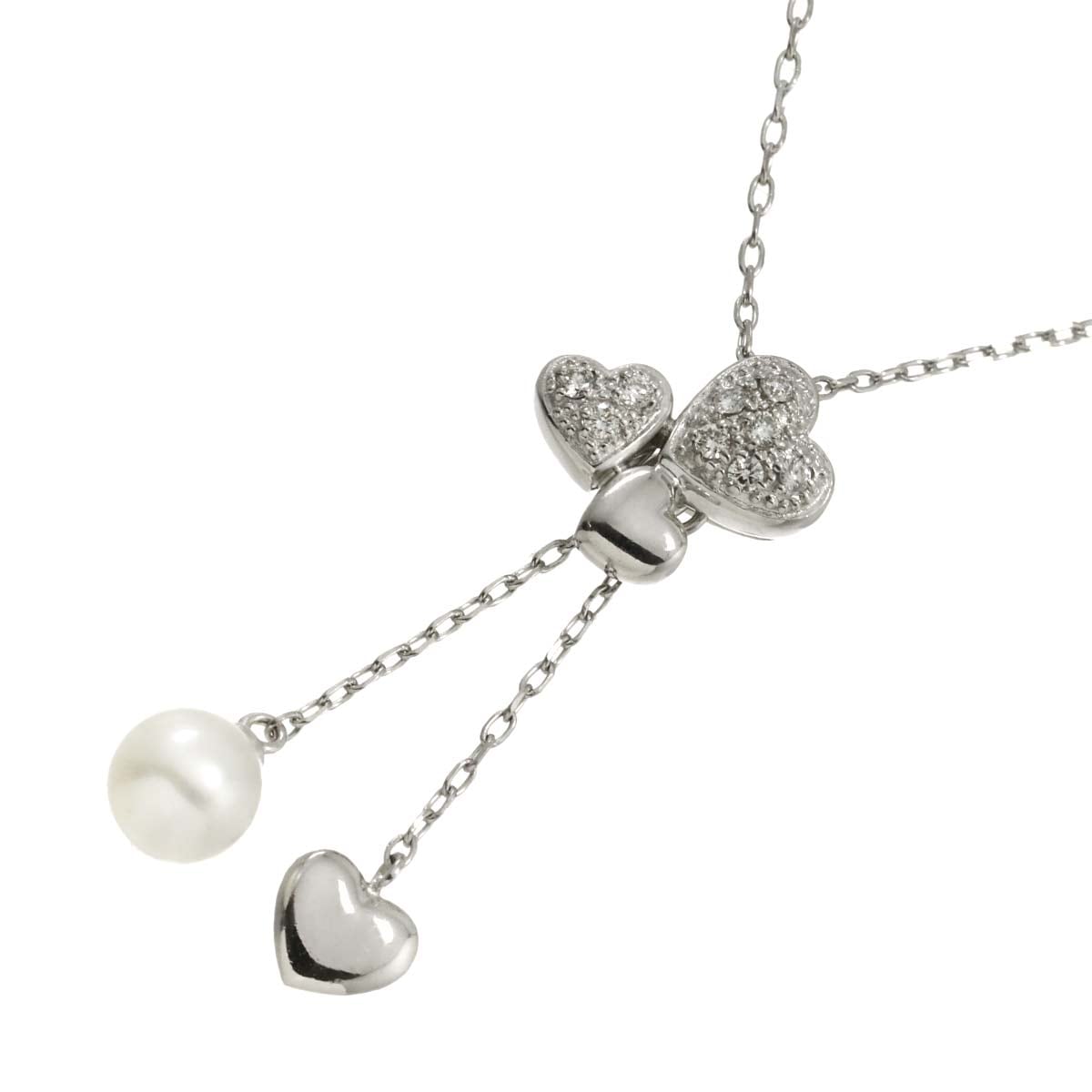 VENDOME アコヤ真珠 5.6mm ダイヤ ネックレス 40cm K18 WG ホワイトゴールド 750 Necklace ヴァンドーム 90296424