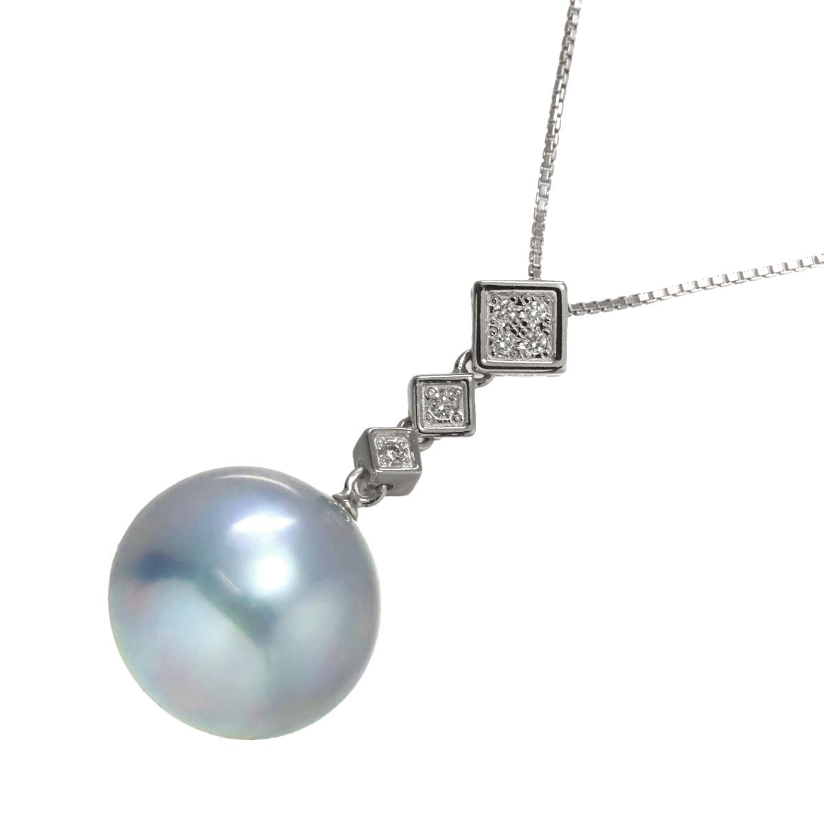 TASAKI マベ真珠 ダイヤ 0.06ct ネックレス 45cm K18 K14 WG ホワイトゴールド 750 田崎真珠 パール Necklace タサキ 90298274