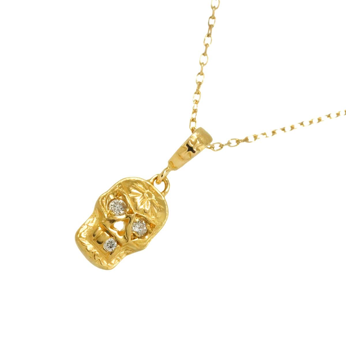 LOREE RODKIN スカル ダイヤ ネックレス 40cm K18 YG イエローゴールド 750 Diamond Necklace ローリーロドキン 90299947
