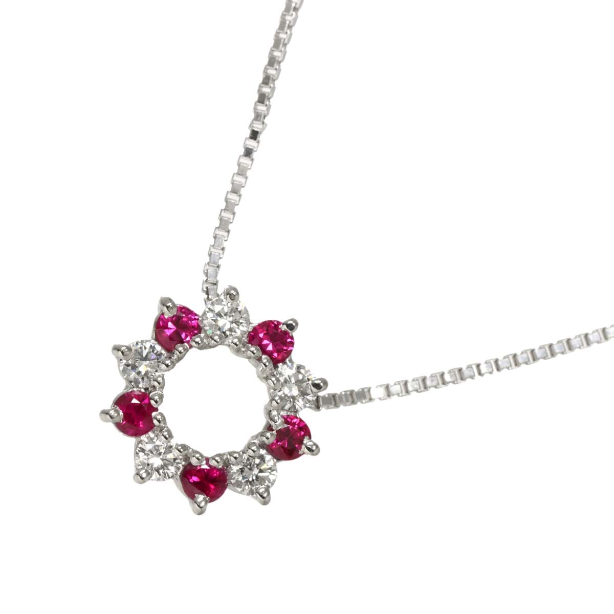 TASAKI ルビー ダイヤ 0.30ct ネックレス 42cm Pt プラチナ 田崎真珠 Necklace タサキ 90300200