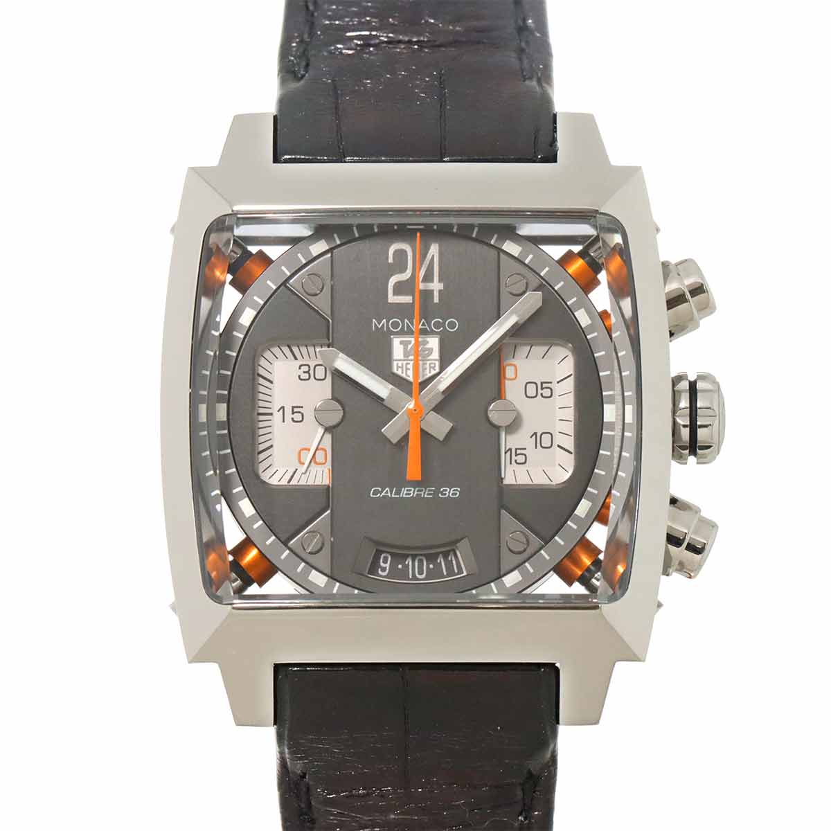 TAG Heuer モナコ24 レーシング キャリバー36 クロノグラフ CAL5112 メンズ 腕時計 デイト グレー 自動巻き ウォッチ Monaco タグホイヤー 90289331