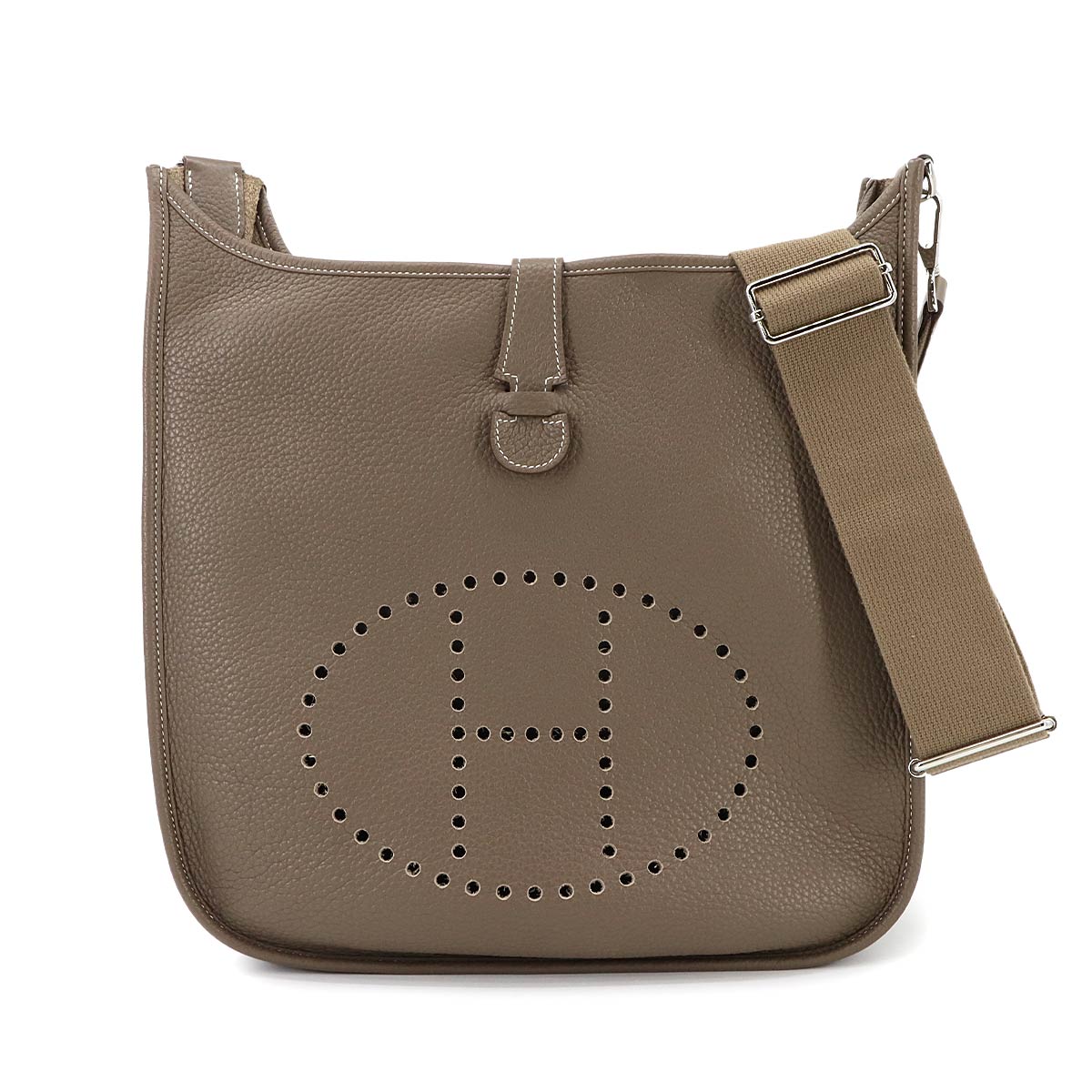 HERMES エブリン3 GM ショルダー バッグ トリヨンクレマンス エトゥープ □R刻印 シルバー 金具 Evelyne Amazon エルメス 90298897