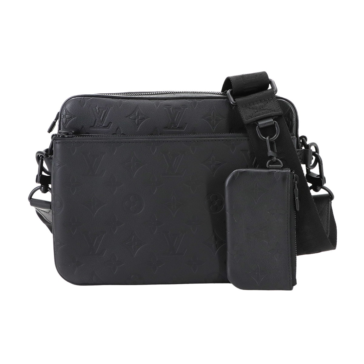 LOUIS VUITTON モノグラム シャドウ トリオ メッセンジャー ショルダー バッグ ノワール M46602 RFID Trio Messenger ルイ ヴィトン 90299148