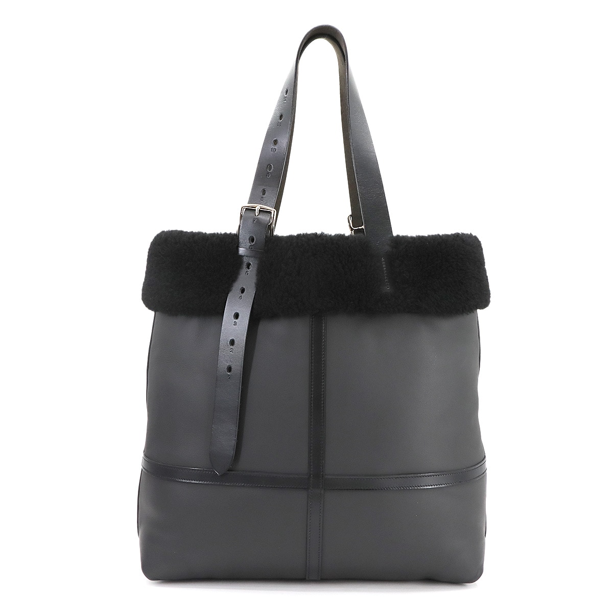 HERMES エトリヴィエール ショッピングアビエイター トート バッグ トリヨンクリストルバル ムートン ブラック C刻印 Etriviere Shopping Aviator Bag エルメス 90299564