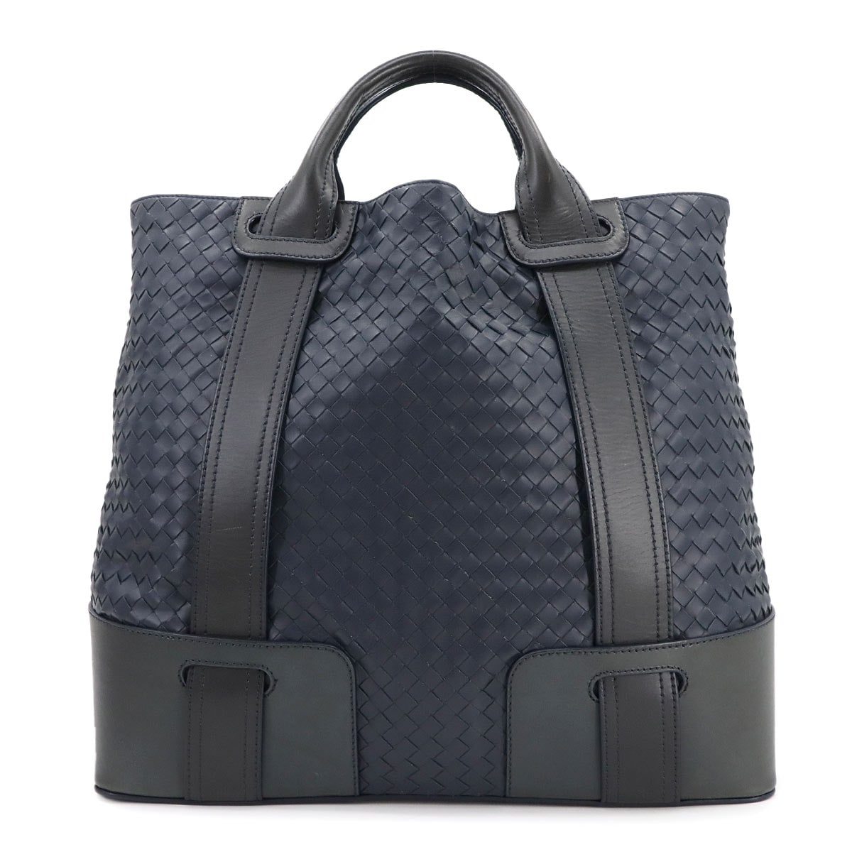 BOTTEGA VENETA イントレチャート トート バッグ レザー ネイビー ブラック Intrecciato Tote Bag ボッテガ ヴェネタ 90299574