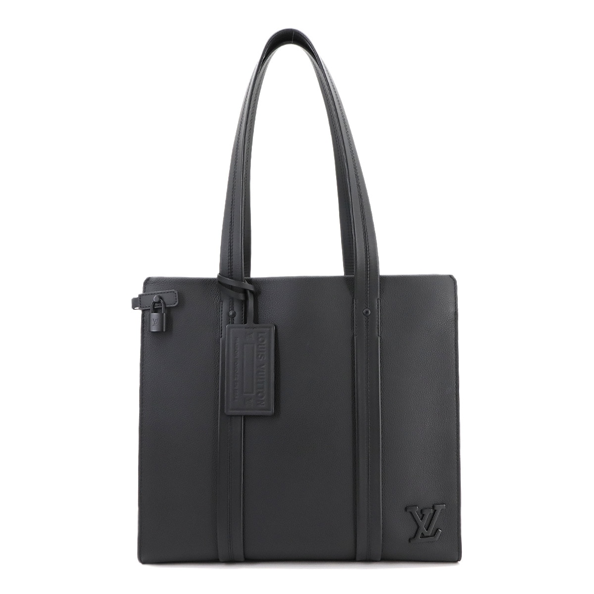 LOUIS VUITTON アエログラム テイクオフ トート バッグ レザー ブラック M57308 RFID Aerogram Takeoff Tote ルイ ヴィトン 90299581