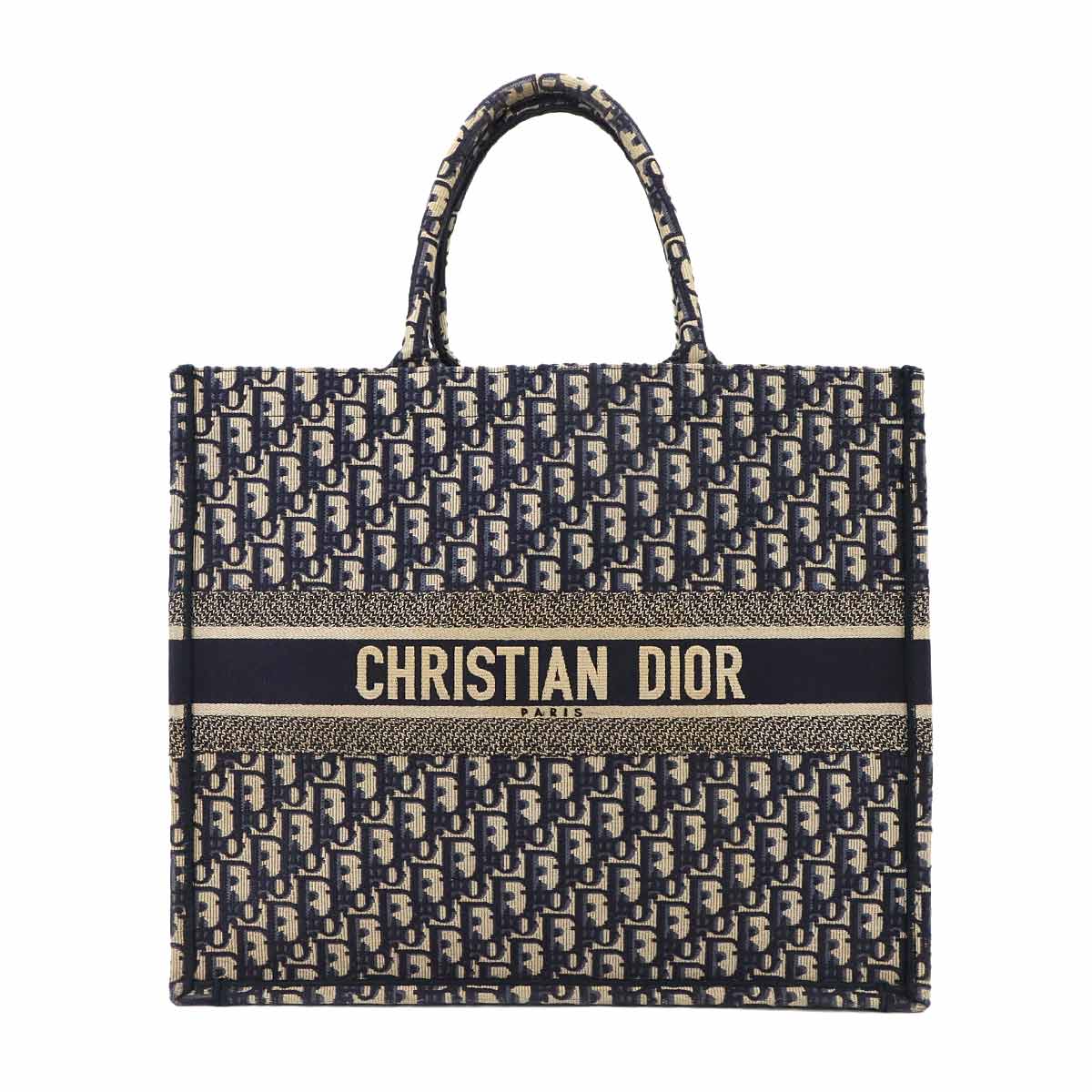 Christian Dior オブリーク ブック トート ラージ バッグ キャンバス ネイビー M1286ZRIW Book Tote Large クリスチャン ディオール 90301540