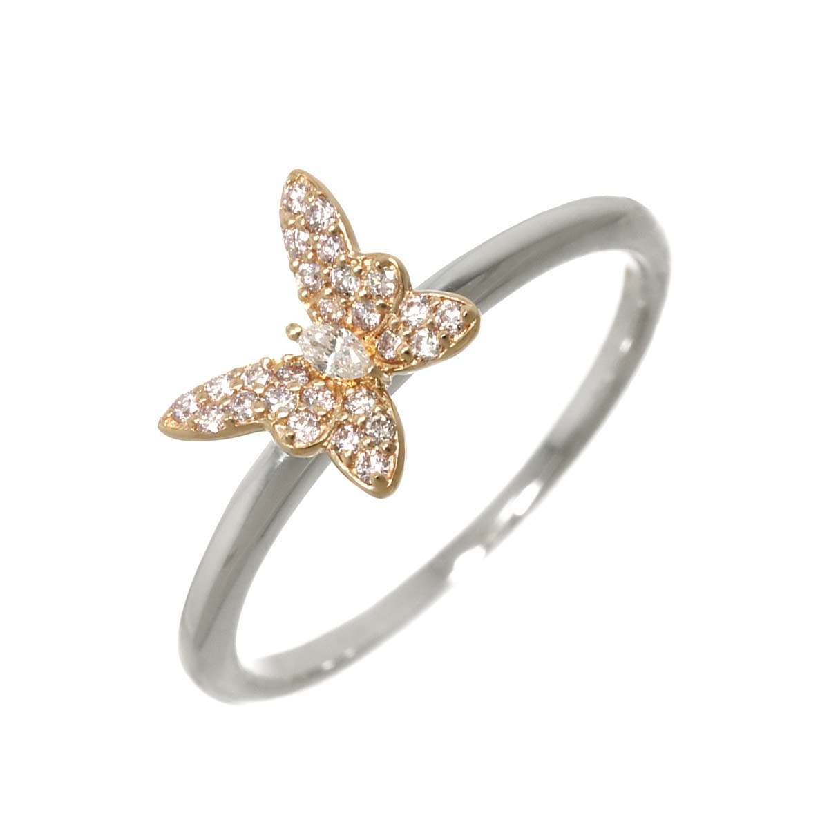 リング 20号 ダイヤ 0.15ct K18 WG PG ホワイト ピンクゴールド 750 指輪 Diamond Ring 90297737