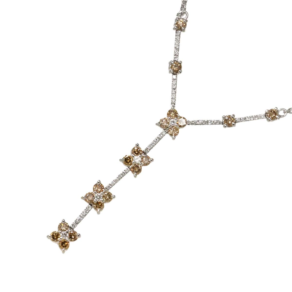 Ponte Vecchio ダイヤ 1.24/0.30ct ネックレス 45cm K18 WG ホワイトゴールド 750 Diamond Necklace ポンテヴェキオ 90297215