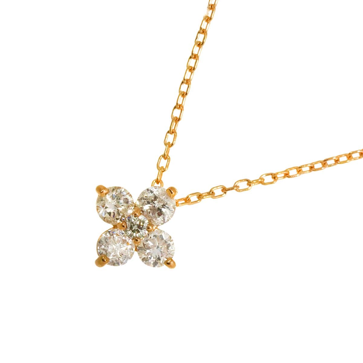 4℃ ダイヤ 0.433ct ネックレス 43cm K18 PG ピンクゴールド 750 Diamond Necklace ヨンドシー 90299175